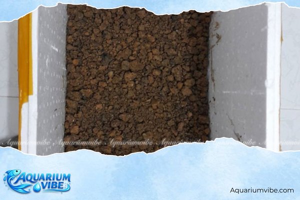 Cách làm hồ thủy sinh bằng thùng xốp chuẩn kỹ thuật, nước trong 3 Bước 2: Cho xỉ than và sỏi nhỏ