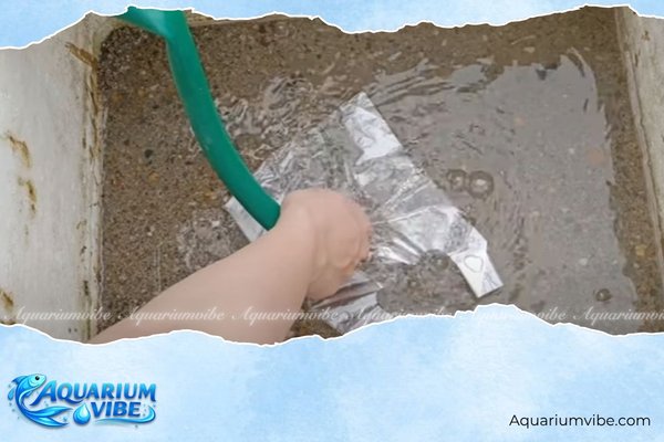 Cách làm hồ thủy sinh bằng thùng xốp chuẩn kỹ thuật, nước trong 5 Bước 4: Vào nước và khử clo
