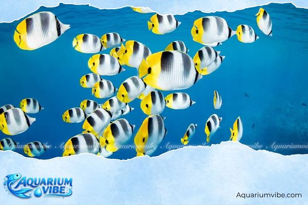 Cá bướm yên đôi Thái Bình Dương 2 Cá bướm yên đôi Thái Bình Dương thân dẹt hình đĩa, trắng bạc, sọc cong hình lưỡi liềm, hai đốm đen như yên ngựa, dải đen qua mắt