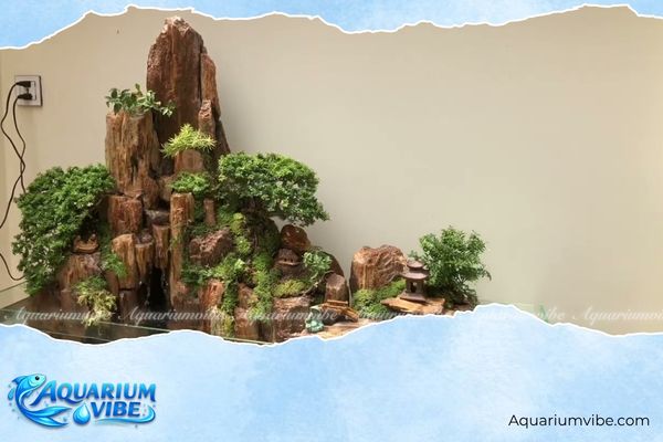 Đá gỗ hóa thạch 4 Đá gỗ hóa thạch có thể kết hợp cùng lũa thủy sinh, rêu Mini Taiwan