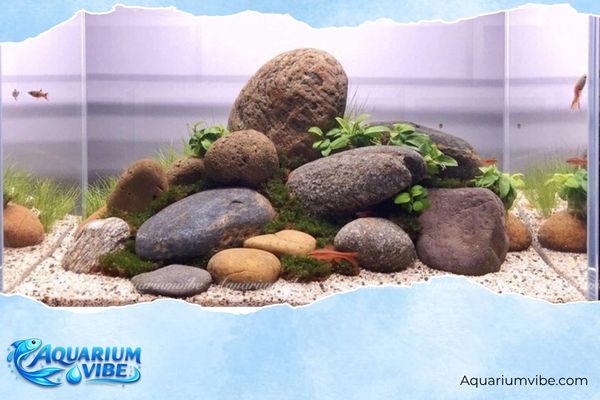 Sỏi cuội 3 Sỏi cuội được ứng dụng làm nền cho hồ aquarium